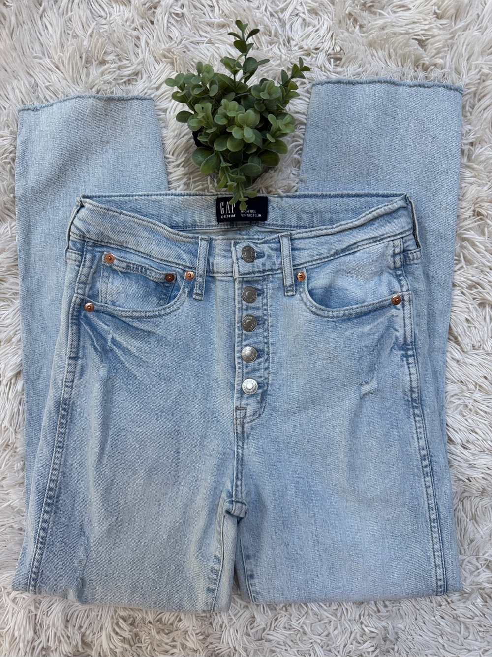 Gap High-Rise Vintage Slim Jeans 💗 Light Blue - Picture 4 of 12